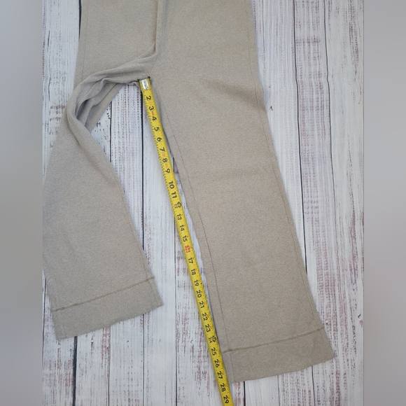 Everlane The Ribbed Flare Pant Heathered Oat Beige Medium Wide Leg - Picture 5 of 10